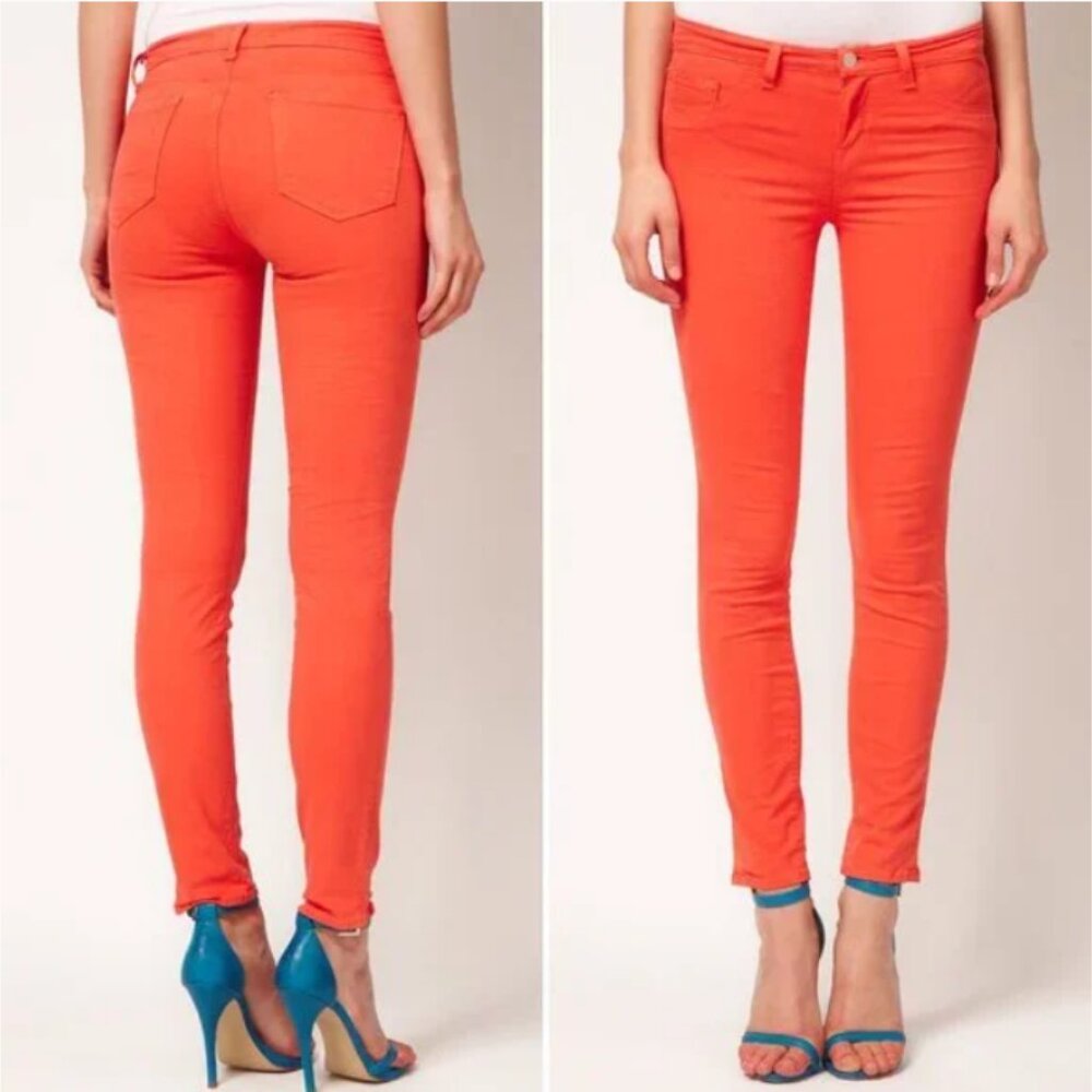 NWT J Brand mid rise super skinny Coral jeans in excellent condition - Sz 26